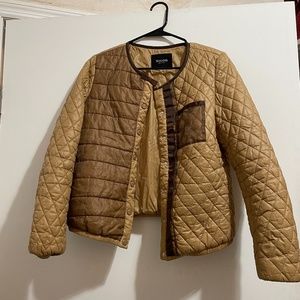 Quilted tan jacket with Organza details